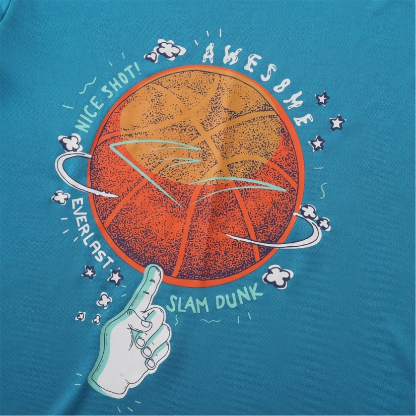 Everlast Basketball Short Sleeve Performance T-Shirts Juniors Blue