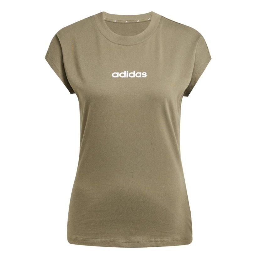 adidas Essentials Linear Cotton dámske tričko Olive