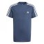 adidas Stripe Essentials T-Shirt Junior Navy Marl/White