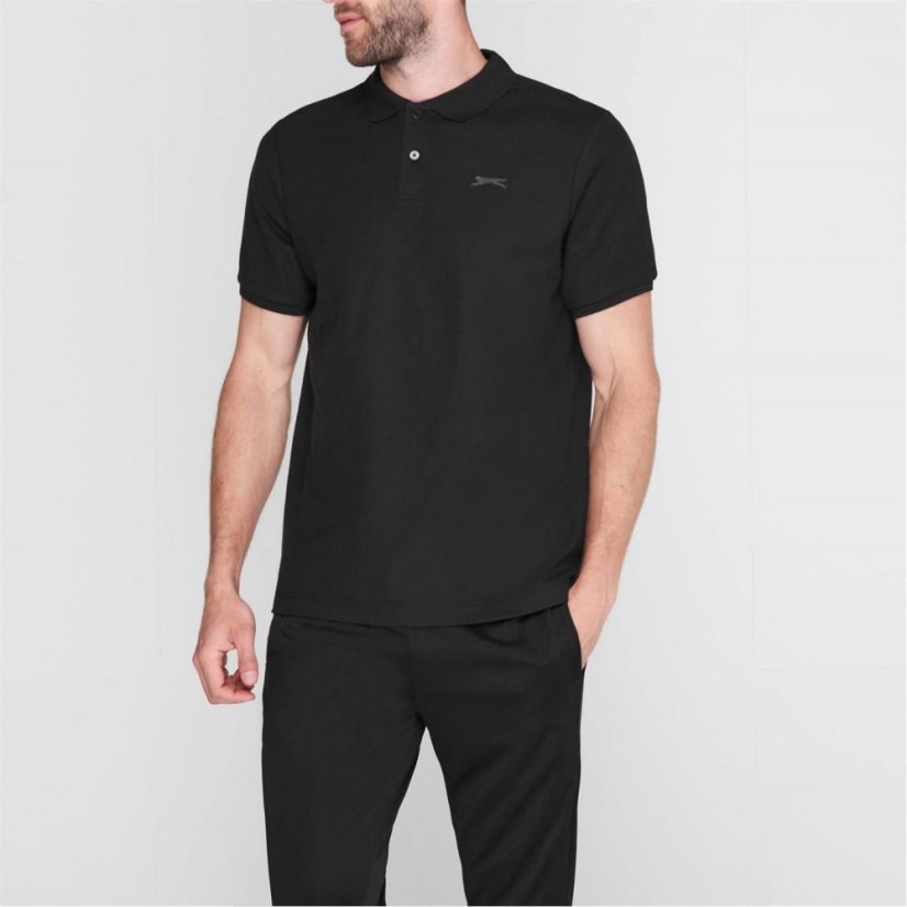 Slazenger Plain pánske polo tričko Black