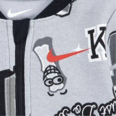 Nike Kids' Next Gen All Over Print Footed Onesie Smoke Grey