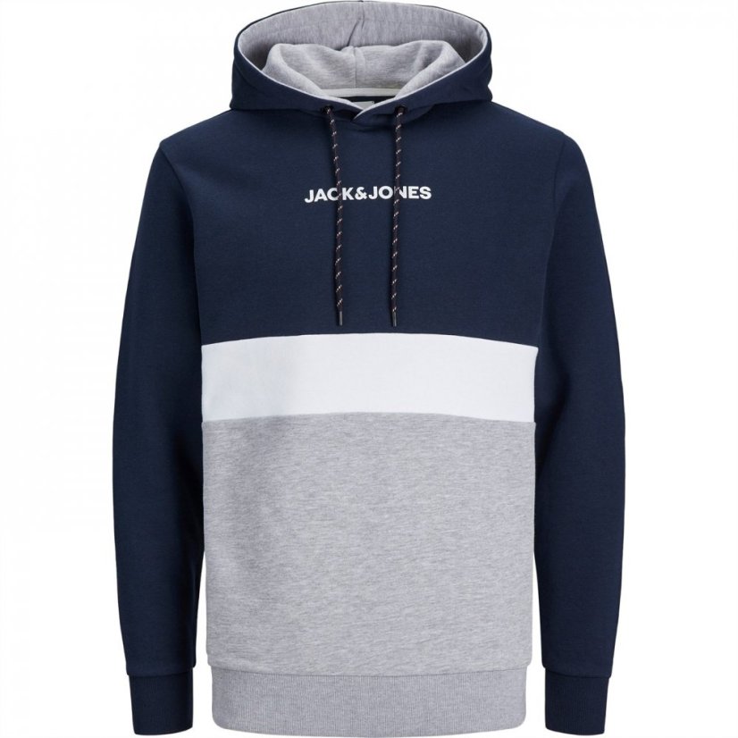 Jack and Jones Ereid Block Hoodie Navy Blazer