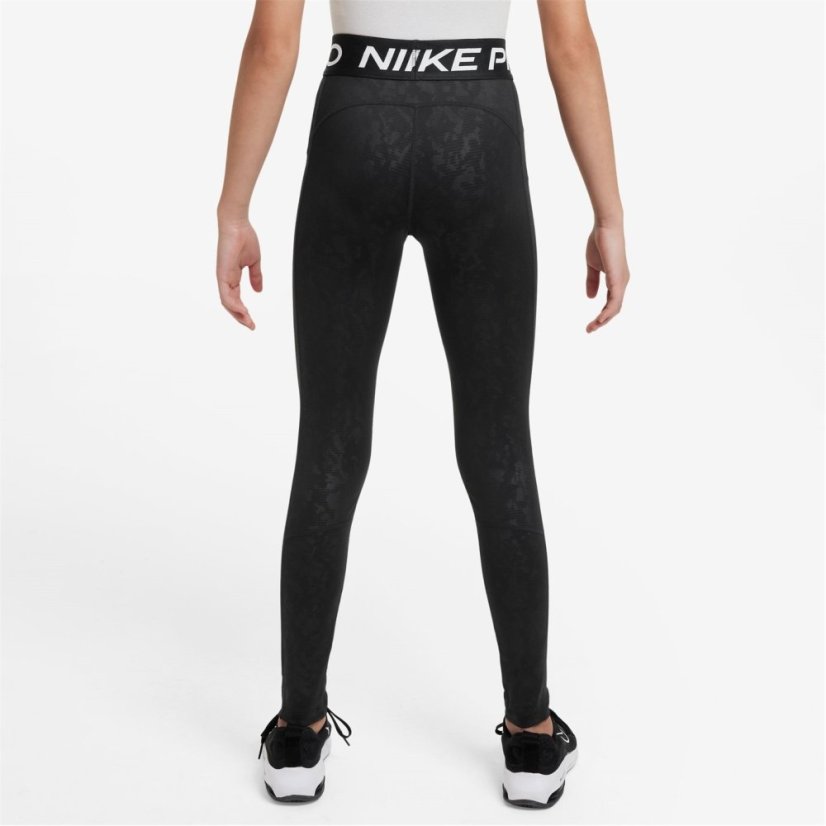 Nike Pro Girls' Dri-FIT Leggings Black AOP