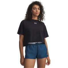 Under Armour Womens Rival Boxy T-Shirt Black/White