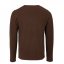 Fabric Long Sleeve Knitted Crew Mens Brown