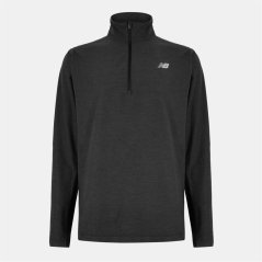 New Balance Men's Space Dye Quarter-Zip Long-Sleeve Performance Gym Top Black