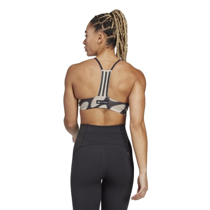 adidas Adidas X Marimekko Aeroimpact Training Light-Suppo Low Impact Sports Bra Womens Black/Lbrown