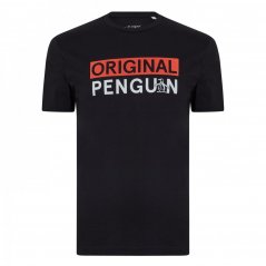 Original Penguin Chest Logo T-Shirt True Black
