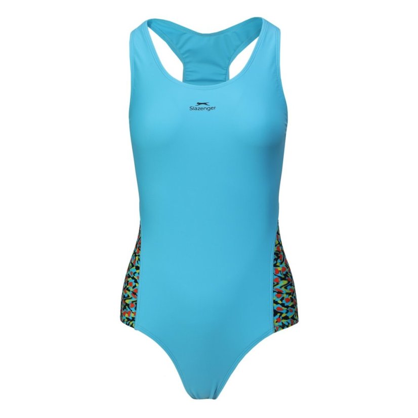 Slazenger Splice Racerback Swimsuit Womens Blue/Black