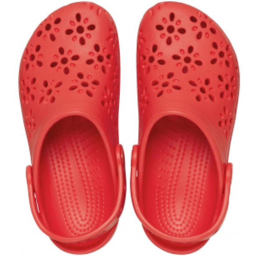 Crocs Unisex Kids Classic Floral Cut Clogs Cherry Red