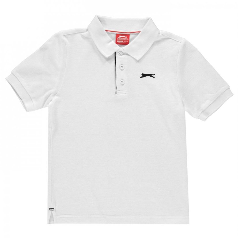 Slazenger Plain Polo Shirt Junior Boys White