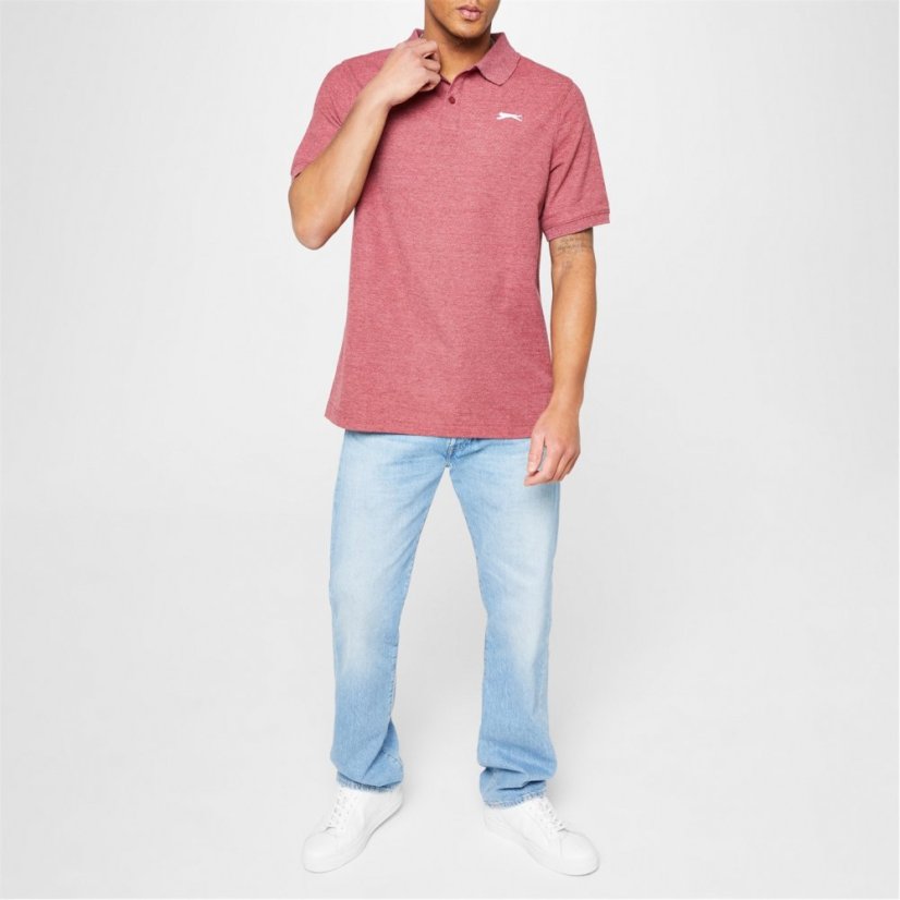 Slazenger Plain pánske polo tričko Burgundy Marl