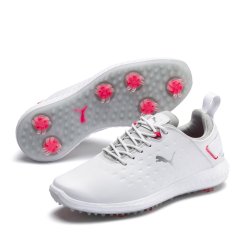 Puma Women's Ignite Blaze Pro Spikeless Golf Shoes White/Highri