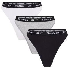 Reebok 3 Pack Womens Thong Lotty Blck/Whit/Gry