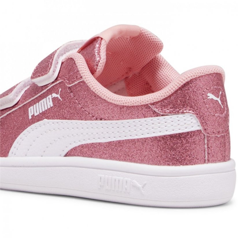 Puma Smash 3.0 Glitz Glam V Infant Girl Trainers Pink/White
