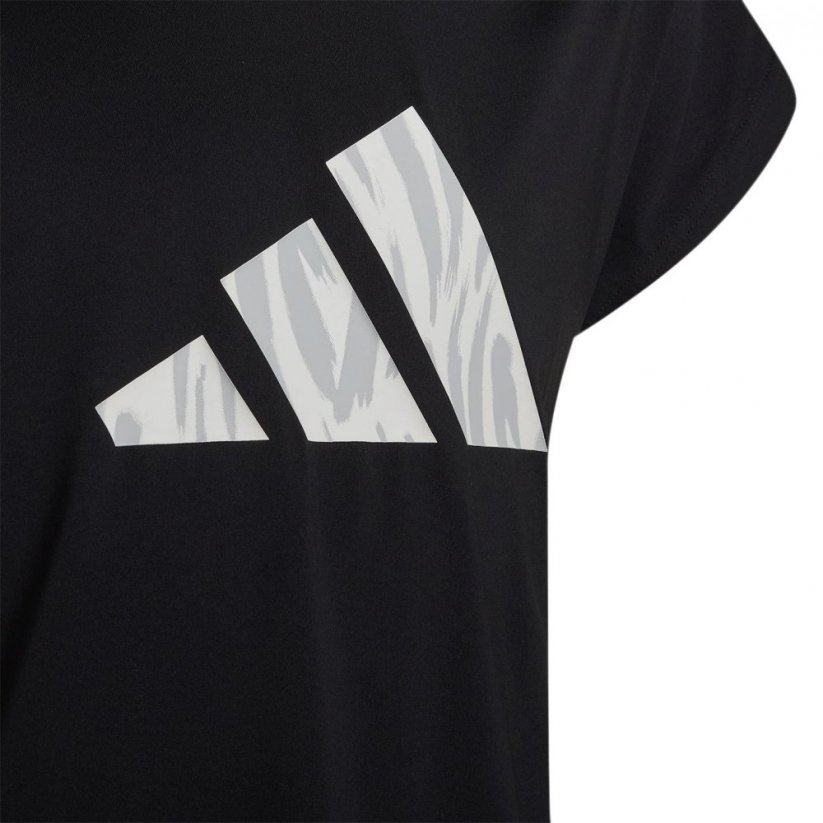 adidas Aeroready T Shirt Girls Blck/White/Grey