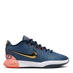 Nike Lebron Xxi Se (Gs) Basketball Trainers Boys Navy/Gold