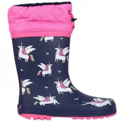 Gelert Cuff Welly Boot Childrens Unicorn