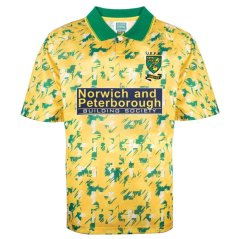 Score Draw Norwich City Home Shirt 1993 Yellow/Green