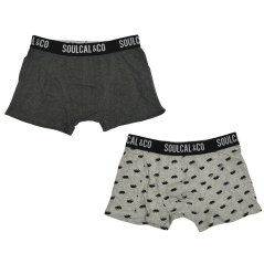 SoulCal 2 Pack Boxers Charc/GreyAOP