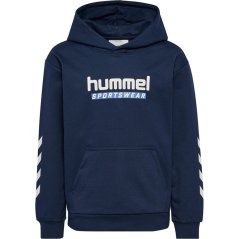 Hummel Logo Hoodie Junior Navy/White