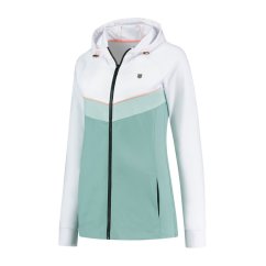 K Swiss Women's Hooded Long Sleeve Full Zip Performance Tennis Jacket Jack-Nile Blu