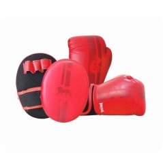 Lonsdale Boxing Glove and Pad Set Juniors Red/Black