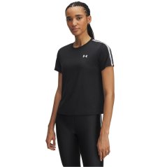 Under Armour Women's Tech Taping Short-Sleeve Performance Gym Top Black