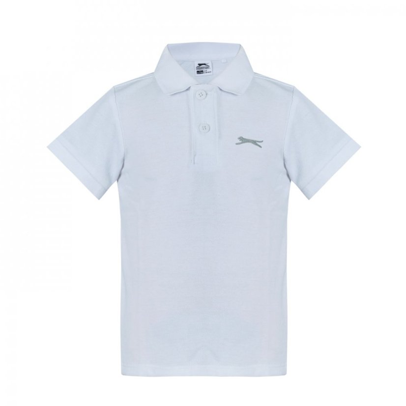 Slazenger Boys 2 Pack Polo Shirts White/Wht