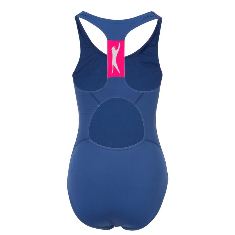 Slazenger Sport Back Swimsuit Ladies Navy/Pink