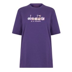 Diadora Women's Eye Short Sleeve T-Shirt Purple Glass