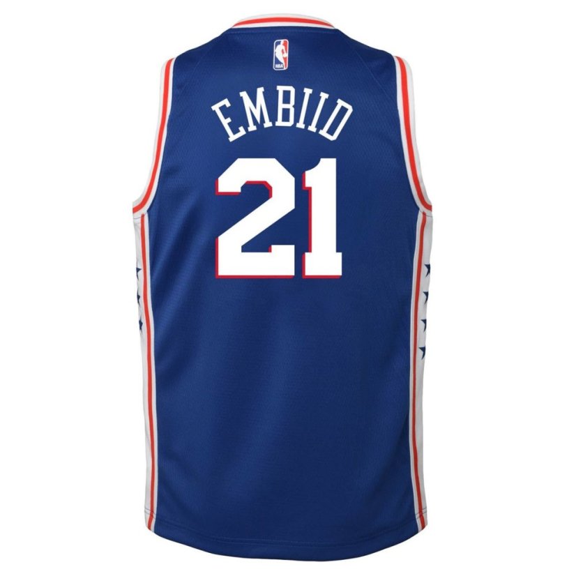 Nike Philadelphia 76ers Joel Embiid #21 Jersey Blue