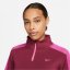 Nike Dri-FIT Femme Women's Half-Zip Long Sleeve Cropped Top Rosewood/Fus