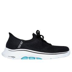 Skechers Knit Laced Slip-Ins Runners Womens Blk/Aqua