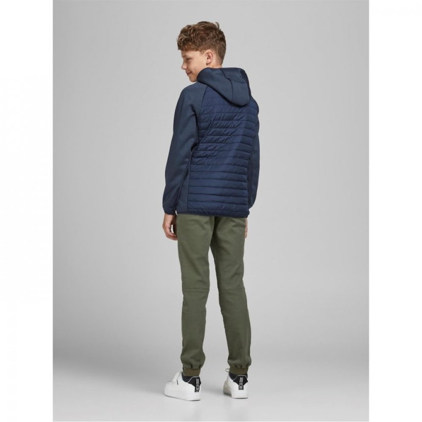 Jack and Jones Multi Quilted Hood Jacket Junior Navy Blazer