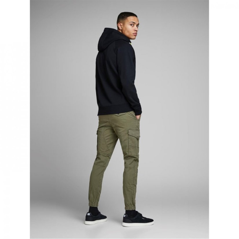 Jack and Jones Slim Stretch Cuffed Cargo Pants Olive Night