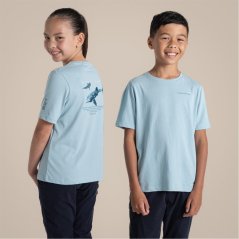 Craghoppers Unisex Kids' Ellis T Short Sleeve Shirt Sky Blue