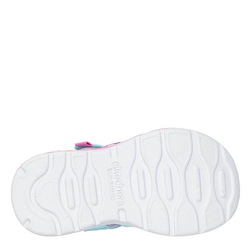 Skechers Close Toe Sandal W Bungee & Strap Flat Sandals Girls Turq/Lavender