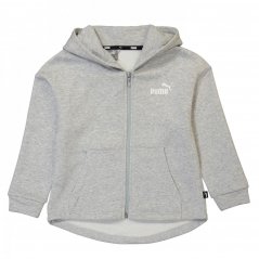 Puma Zipped Hooded Jacket Juniors Grey/White