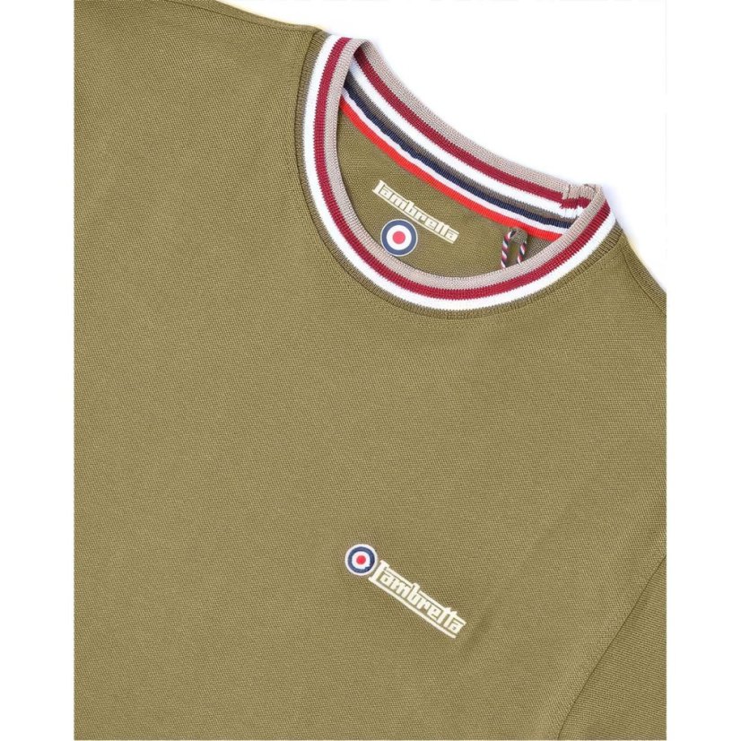 Lambretta Tipped Pique Tee Olive