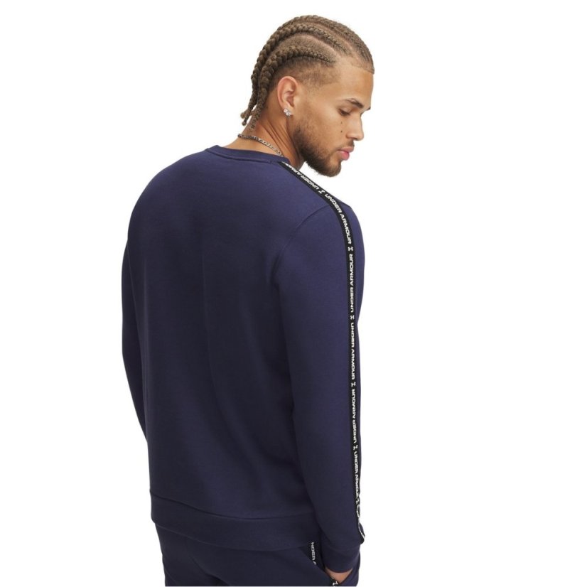 Under Armour Men's Icon Fleece Taping Sweatshirt Navy/White