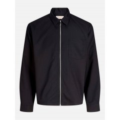 Jack and Jones Party Zip Overshirt Mens Black