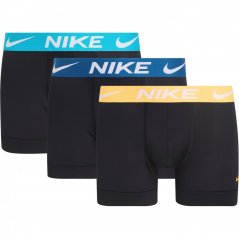 Nike 3 Pack Stretch Long Boxer pánske šortky Black/Orange