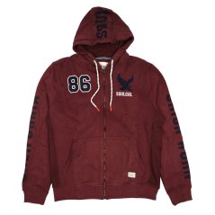 SoulCal USA Zip Hoodie Mens Burgundy