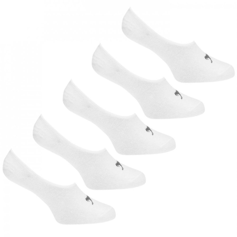 Slazenger Invisible 5 Pack Socks Ladies White