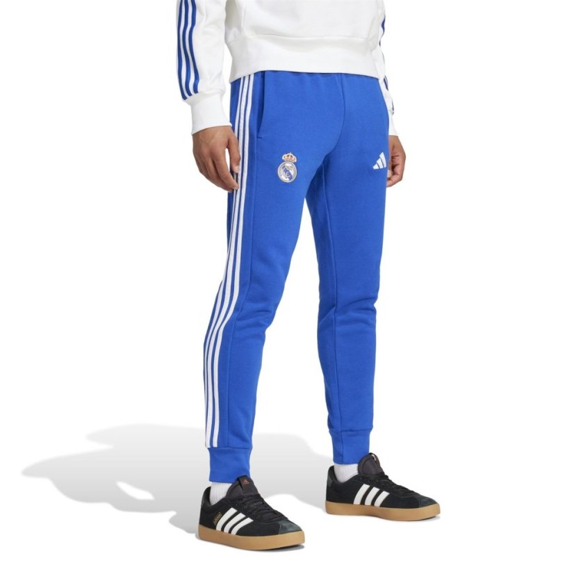 adidas Real Madrid DNA Tracksuit Bottoms 2024 2025 Adults Blue