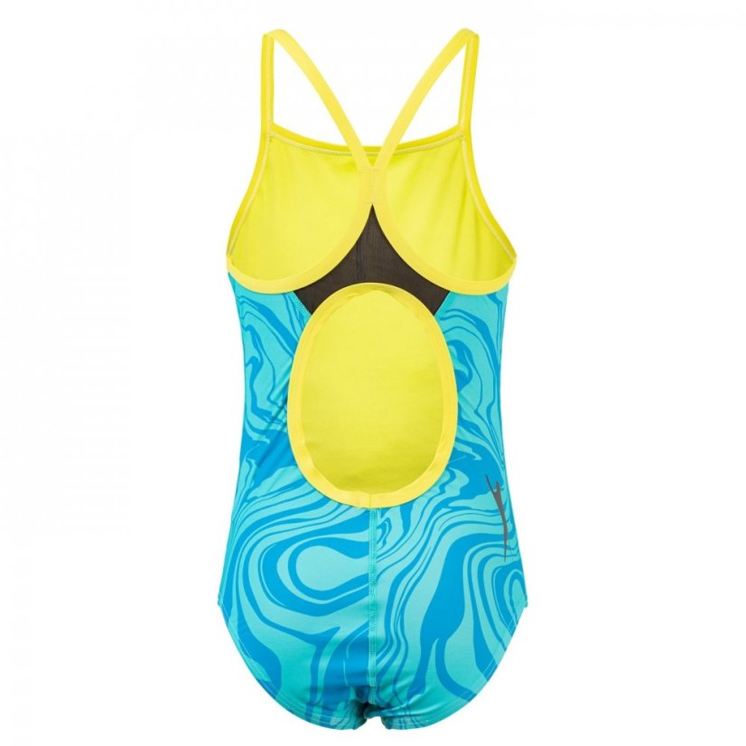 Slazenger Mesh Back Swimsuit Juniors Blue/Yellow