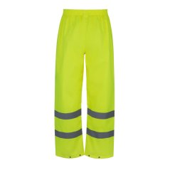 Dunlop Hi Vis Waterproof Work Pants Mens Yellow