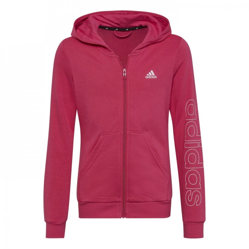 adidas Linear Full Zip Hoodie Juniors Pink