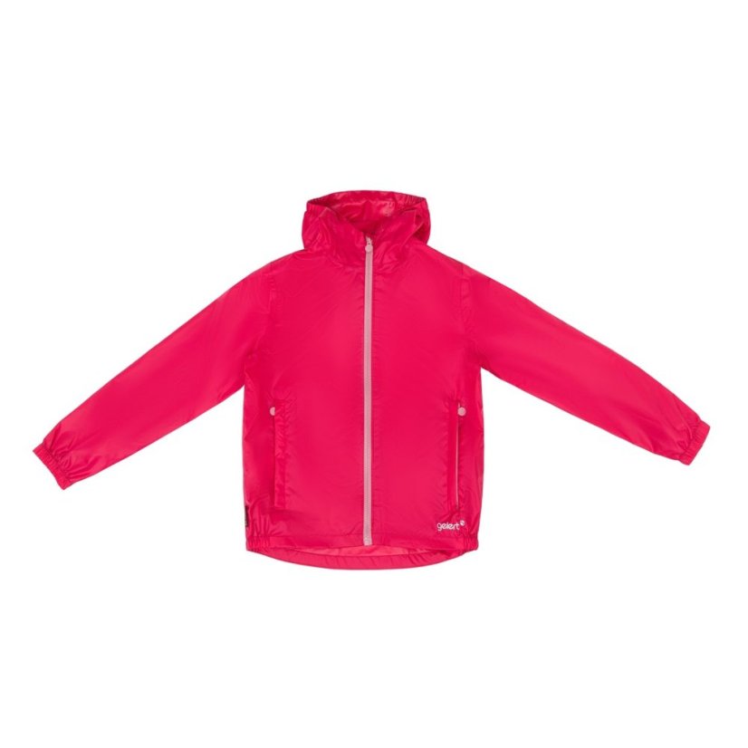 Gelert Unisex Kids Packaway Hooded Long Sleeve Waterproof Jacket Bright Rose